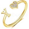 Adjustable Brass Rhinestone Cuff Rings FS-WG29D83-47-1