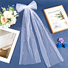 Long Bowknot Polyester Alligaor Hair Clips OHAR-WH20005-07B-4