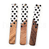 Printed Opaque Resin & Walnut Wood Big Pendants RESI-TAC0017-56-1
