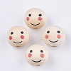 Printed Natural Wood European Beads WOOD-T019-13B-02-2