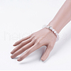 Natural Rose Quartz & Quartz Crystal Stretch Bracelets BJEW-JB03510-02-3