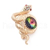 Snake Alloy Rhinestone Brooches JEWB-E041-03KCG-1