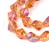 Electroplate Transparent Glass Beads Strands EGLA-N017-02C-3