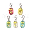 Acrylic & Synthetic Turquoise Pendant Decorations HJEW-JM03048-01-2
