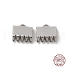 Anti-Tarnish Rhodium Plated 925 Sterling Silver Ribbon Ends STER-D006-27P-1