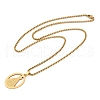 304 Stainless Steel Nossa Senhora Aparecida Virgin Mary Pendant Necklaces for Women NJEW-K283-01G-2