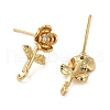 Brass Micro Pave Cubic Zirconia Studs Earring Findings KK-K364-04G-2