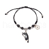 Natural Lava Rock Beads Braided Bead Bracelets BJEW-TA00621-01-2
