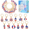 Independence Day Alloy Enamel Butterfly Pendant Decoratoins HJEW-SC00057-1
