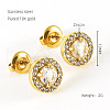 304 Stainless Steel Cubic Zirconia Stud Earrings FS-WGD0B7C-06-1