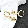 Star Brass Micro Pave Clear Cubic Zirconia Hoop Earrings EJEW-H157-04G-3