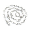 304 Stainless Steel Coffee Bean Chain Necklaces NJEW-O123-01P-4