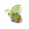 10Pcs Natural Unakite Flower Charms PALLOY-JF03765-07-4