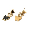 Golden 304 Stainless Steel Enamel Dangle Stud Earrings EJEW-E293-01G-2