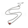 Red Acrylic Heart Pendant Necklace NJEW-F317-05P-2