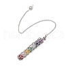 7 Chakra Round Natural Amethyst & Lapis Lazuli & Rose Quartz & Green Aventurine & Dyed Quartz & Carnelian & Synthetic Citrine Dowsing Pendulums PALLOY-JF03658-02-1