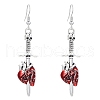Alloy Enamel Pendant Dangle Earrings PW-WG2DBDB-01-1