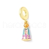 Brass Enamel Virgin European Dangle Charms KK-Z101-03G-02-1