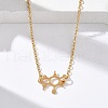 304 Stainless Steel Chemical Symbol Pendant Necklaces NJEW-Z073-03G-05-1