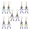 Human with Evil Eye Baking Paint Glass Seed Beads Resin Dangle Earrings EJEW-MZ00431-2