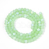 Frosted Imitation Jade Glass Beads Strands GLAA-T032-J4mm-MBB03-2