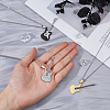 FIBLOOM 3Pcs 3 Colors Stainless Steel Guitar Pendant Necklaces Set for Women Men NJEW-FI0001-36-3