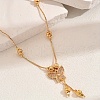 Fashionable Brass Pave Cubic Zirconia Butterfly Pendant Necklaces CT9950-4-1