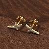 925 Sterling Silver Clear Cubic Zirconia Stud Earrings EJEW-Q032-01D-G-2