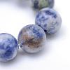 Round Dyed Natural Blue Spot Jasper Bead Strands G-R345-6mm-14-4