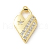 Brass Micro Pave Cubic Zirconia Pendants KK-P294-28G-04-1