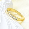 Brass Micro Pave Clear Cubic Zirconia Open Cuff Rings for Women RJEW-F179-06G-5