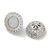 Rack Plating Round Brass Micro Pave Clear Cubic Zirconia Magnetic Clasps KK-L224-068P-3