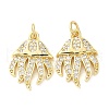 Rack Plating Brass Micro Pave Clear Cubic Zirconia Pendants X-KK-M260-02G-1