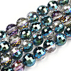 Transparent Electroplate Glass Bead Strands EGLA-TAC0003-04J-1