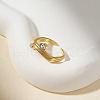 Brass Micro Pave Cubic Zirconia Adjustable Cuff Open Rings for Women DJ9210-1-3