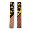 Opaque Resin & Walnut Wood Big Pendants RESI-N039-36-3