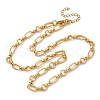 Ion Plating(IP) 304 Stainless Steel Oval & Ring Link Chain Necklaces for Women NJEW-D056-02G-1