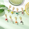Mushroom Handmade Lampwork & Flower Glass Seed Beads Pendant Decorations HJEW-MZ00216-2