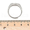 Brass Micro Pave Cubic Zirconia Cuff Rings for Women RJEW-A069-13P-03-5