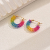 Elegant Stainless Steel Colorful Hoop Earrings MZ4594-4