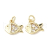 Brass Micro Pave Cubic Zirconia Charms KK-C104-08G-1