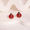 Ladybug Stainless Steel Enamel Alligator Hair Clips & Stud Earring Sets for Women ZG3114-1-4