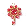 Handmade Glass Seed Beaded Flower Pendants PALLOY-MZ00492-01-1