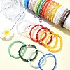 5Pcs 5 Styles Faceted Rondelle Glass Beaded Stretch Bracelet Sets BJEW-YW00004-01-5