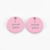 Spray Painted Alloy Charms for Valentine's Day PALLOY-Q433-027B-RS-1