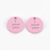 Spray Painted Alloy Charms for Valentine's Day PALLOY-Q433-027B-RS-1