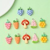 12Pcs 6 Styles Opaque Resin Fruit & Vegetable Pendants RESI-YW0001-56-2