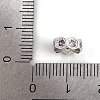 Wave Edge Flat Round Rack Plating Brass Cubic Zirconia European Beads KK-L236-12S-3