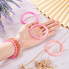 6Pcs 6 Styles 8mm Glass Round Beaded Stretch Bracelet Sets BJEW-TAC0023-7