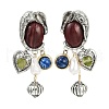 Elephant Alloy Plastic Dangle Stud Earrings EJEW-Q035-01AS-3